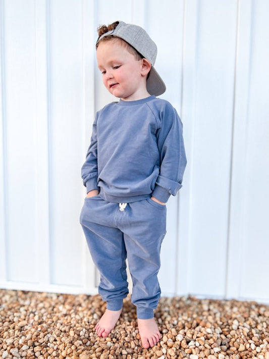 Organic Cotton Jogger Set Blue